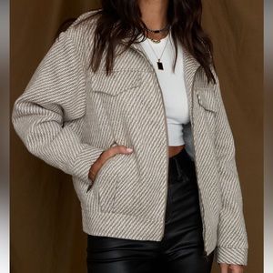12th Tribe Marina Taupe Wool Moto Jacket